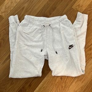 Cream nike joggers